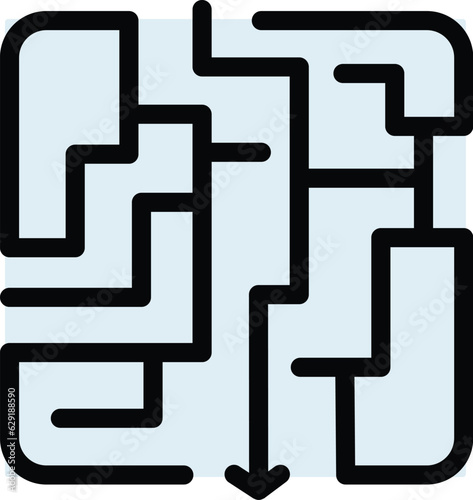 Business labyrint icon outline vector. Teamwork job. Manager organization color flat