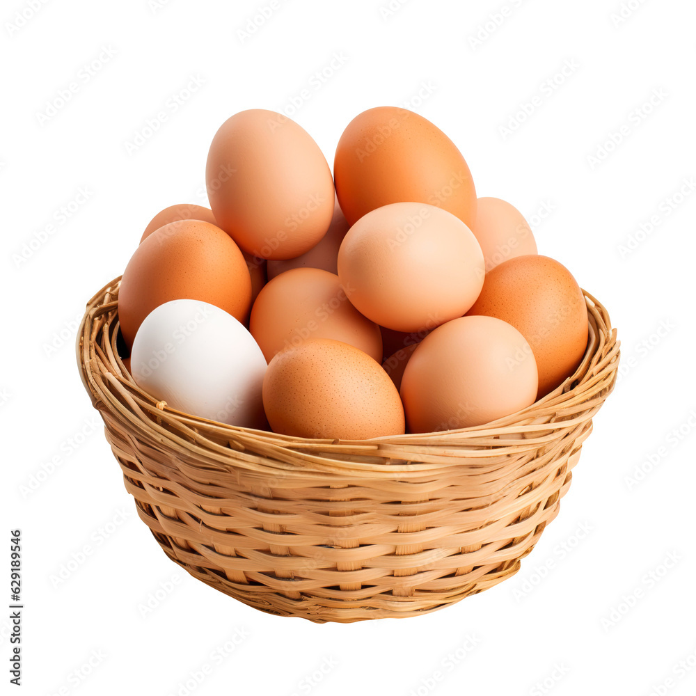 Eggs in a basket isolated on transparent background Remove png created with Generative AI, Clipping Path Eggs in a basket isolated on transparent background Remove png created with Generative AI, Clipping Path