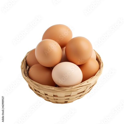 Wallpaper Mural Eggs in a basket isolated on transparent background Remove png created with Generative AI, Clipping Path Torontodigital.ca