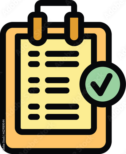 Manager clipboard icon outline vector. Office leadership. Success job color flat