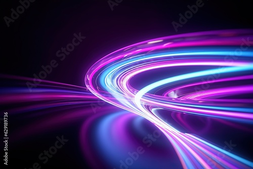 abstract futuristic background with pink blue glowing neon moving high speed wave lines and bokeh lights. Data transfer concept Fantastic wallpaper