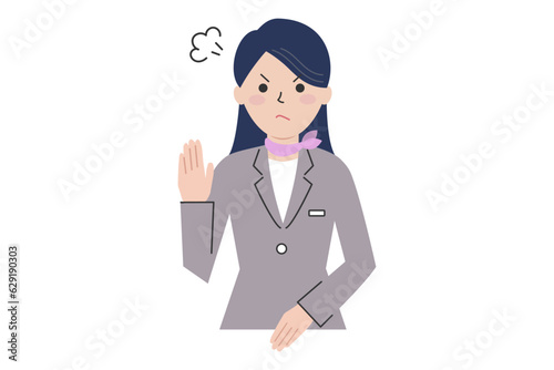 怒っているスーツの女性のイラスト素材