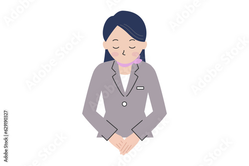 お辞儀をする女性のイラスト素材