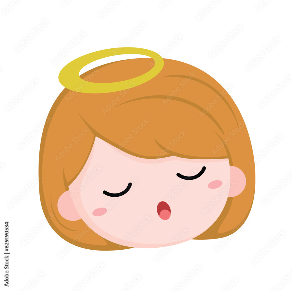 Christmas Faces Angel Character Cartoon Illustration Vector Clipart Sticker Christmas Faces Angel Character Cartoon Illustration Vector Clipart Sticker