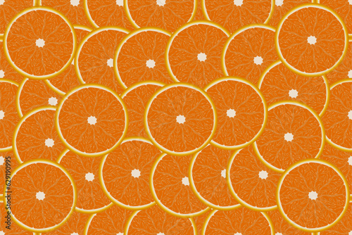 Orange slices seamless pattern background vector