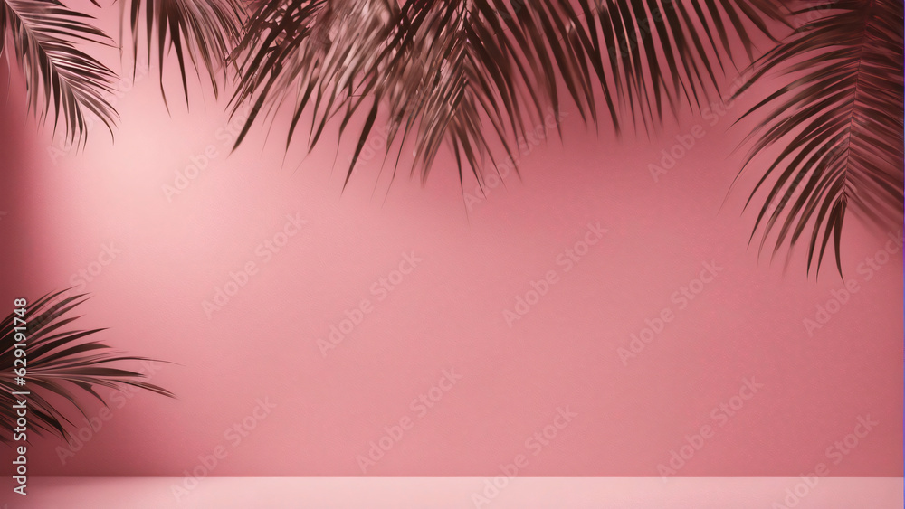 pink room for scenery with palm trees to complement the image