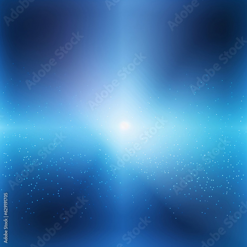 Blue abstract background, bokeh effect, glow, neon, white flares
