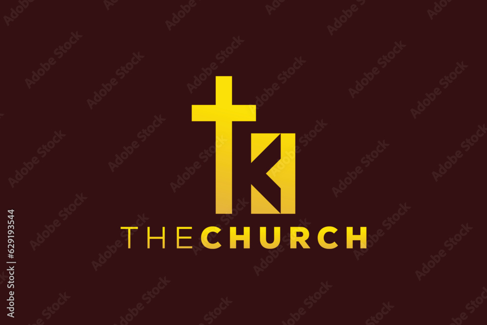 Trendy and Professional letter K church sign Christian and peaceful vector logo