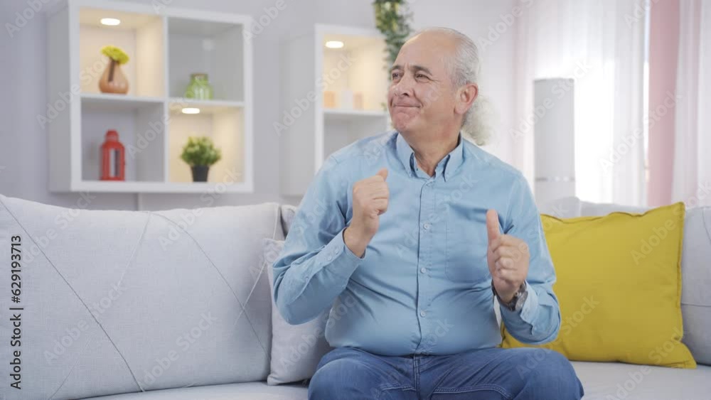 Happy dancing old man full of joy. Happy dancing old man full of joy.