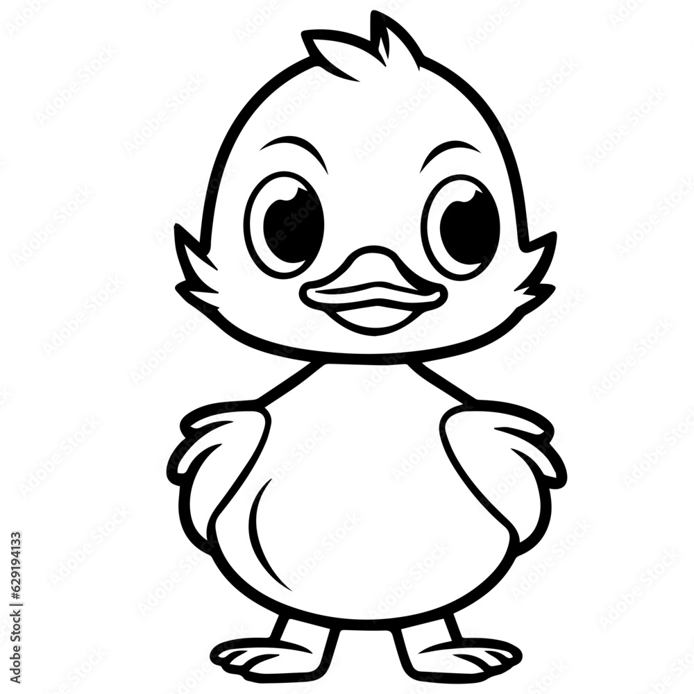 Coloring Page Outline of cartoon duckling Coloring Page Outline of cartoon duckling