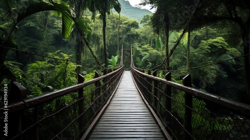 Wooden bridge in forest