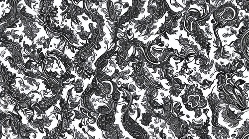 Silk Fabric - Flowes Pattern - Generative AI 
