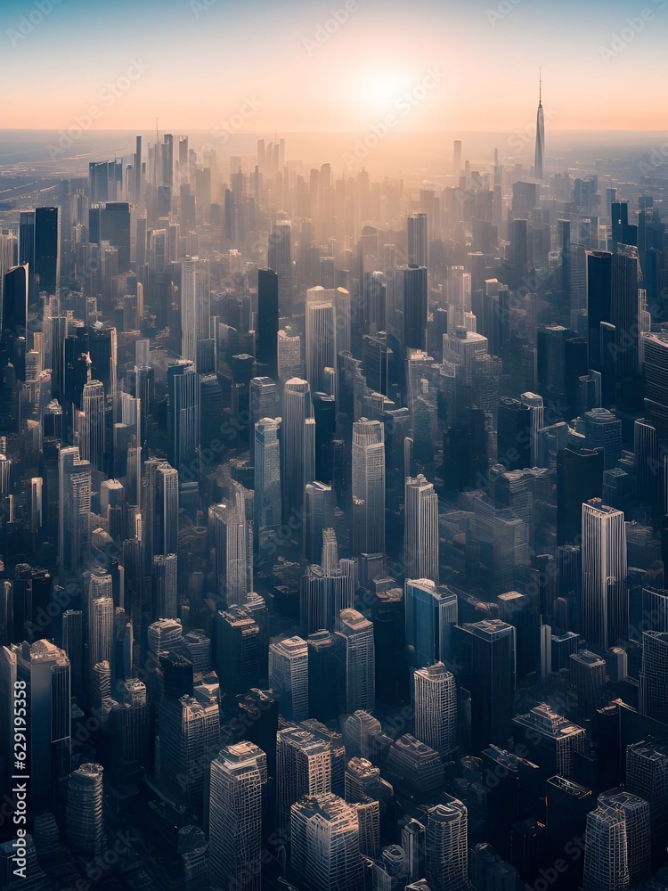 Obraz premium futuristic building city background City landscape and road in cinematic daylight generative ai illustration art