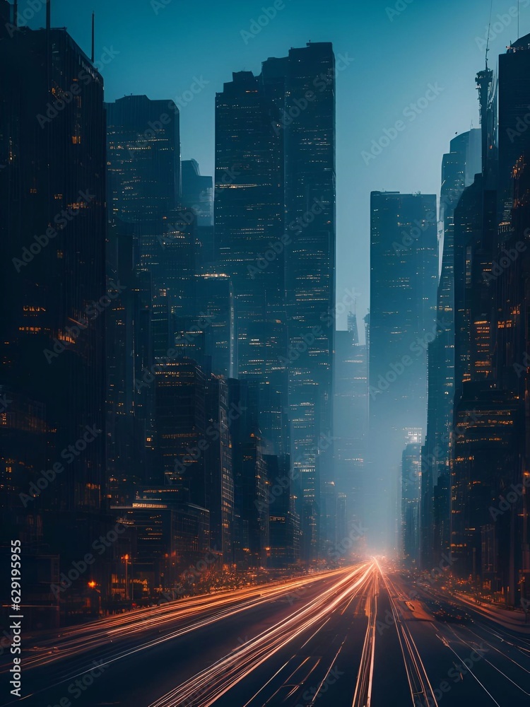 futuristic building city background City landscape and road in cinematic daylight generative ai illustration art