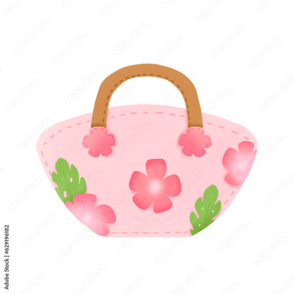 pink bag with flower