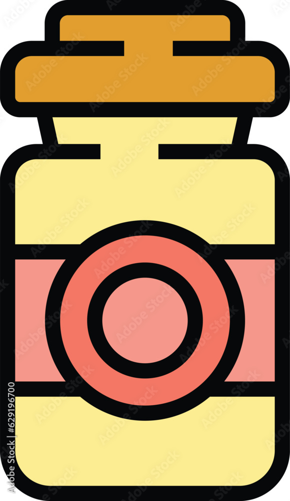 Medical pills jar icon outline vector. Medicine pill. Pharmacy prescription color flat Medical pills jar icon outline vector. Medicine pill. Pharmacy prescription color flat