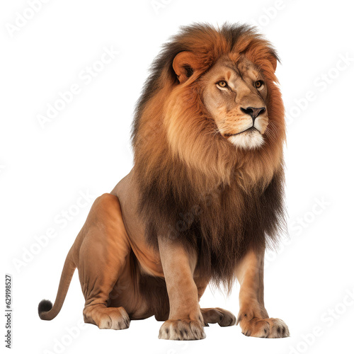 lion looking isolated on white