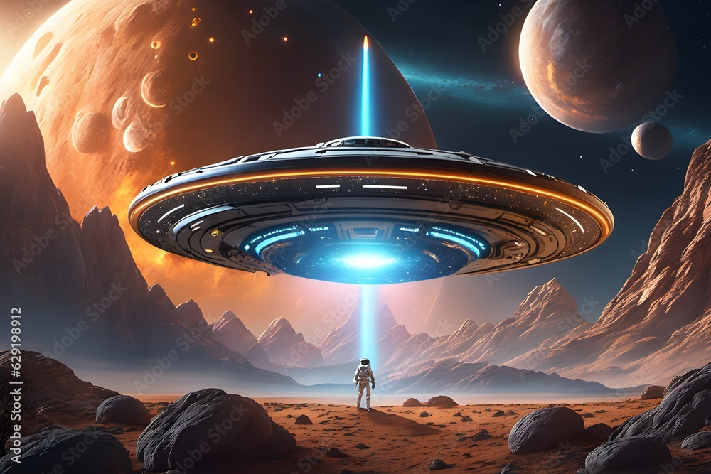 Unknown UFO mystery with alien imaginary in universe Unknown UFO mystery with alien imaginary in universe