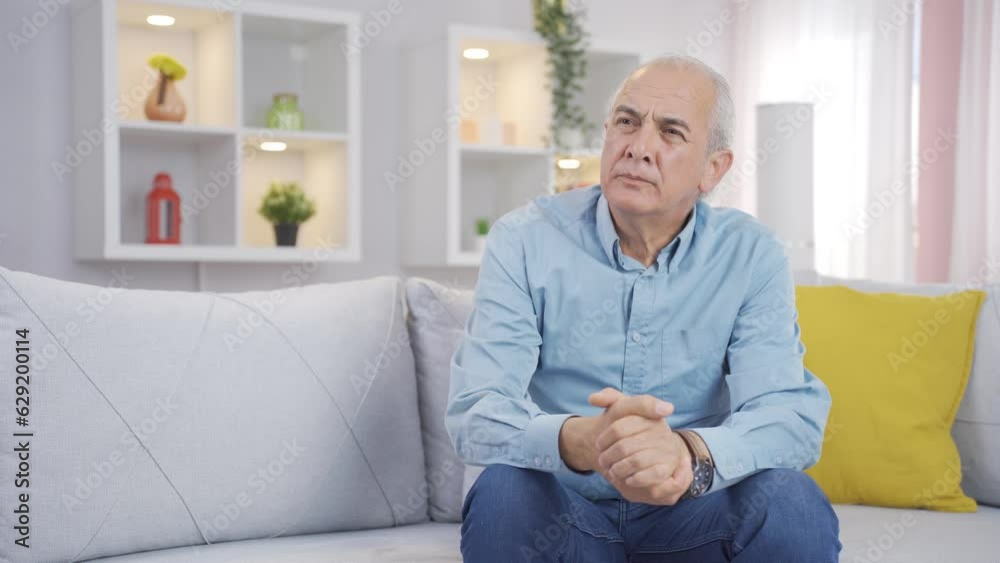 Unhappy and restless old man. Unhappy and restless old man.