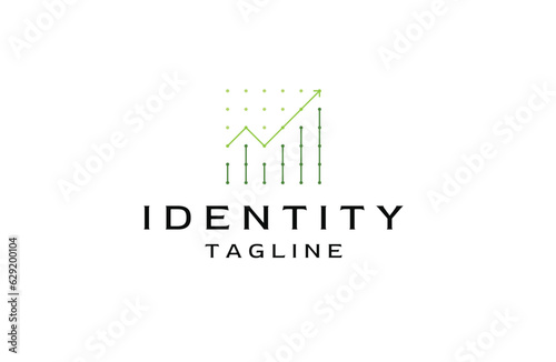 Finance graph chart arrow logo icon design template flat vector