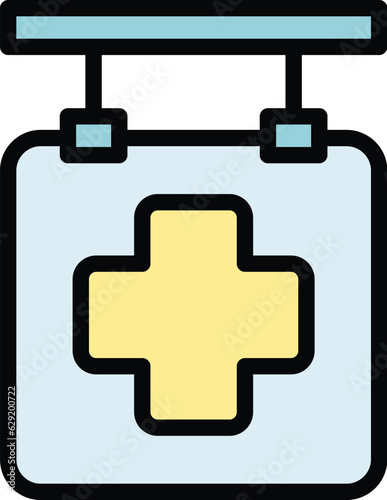 Medical board icon outline vector. Health doctor. Clinic patient color flat