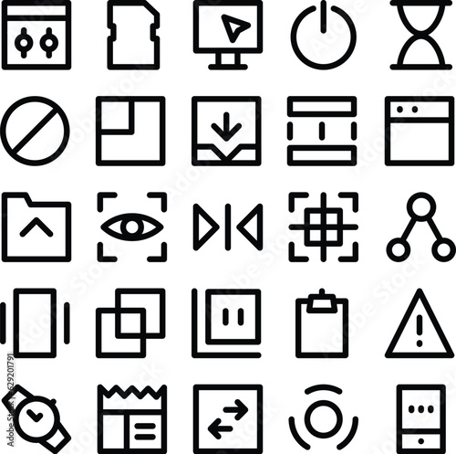Multimedia and Web Design Bold Line Icons