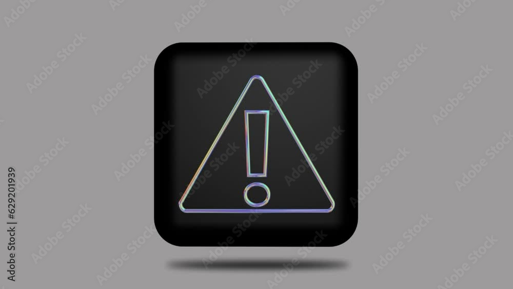 3d icon motion design. Symbol: warning. video 3840x2160 pixels 3d icon motion design. Symbol: warning. video 3840x2160 pixels