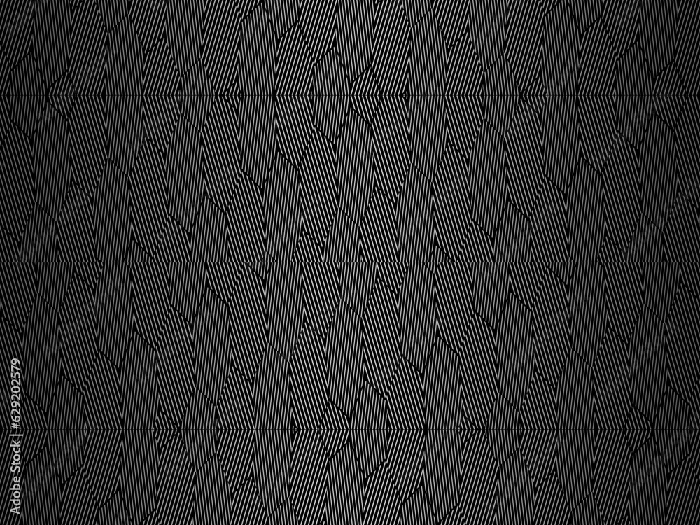 Black abstract background design. Modern wavy lines pattern (guilloche curves) in monochrome colors. Premium line texture, for banner, business background, wallpaper, card, fabric, etc. Dark horizonta Black abstract background design. Modern wavy lines pattern (guilloche curves) in monochrome colors. Premium line texture, for banner, business background, wallpaper, card, fabric, etc. Dark horizonta