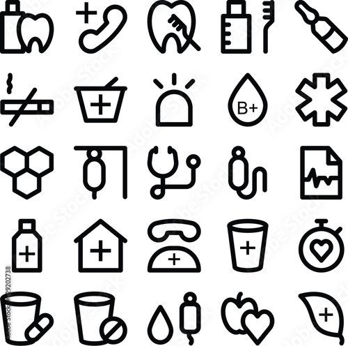 Pack of Medical and Healthcare Line Icons

