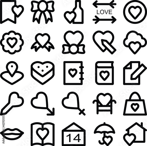 Bundle of Valentine Love Bold Line Icons 


e Bold Line Icons

