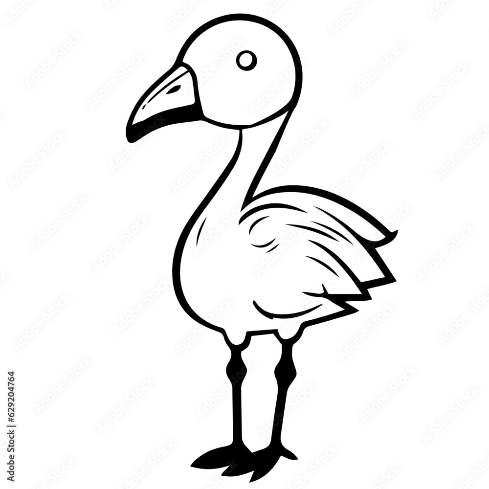 Flamingo chick flat vector illustration isolated on white background Flamingo chick flat vector illustration isolated on white background