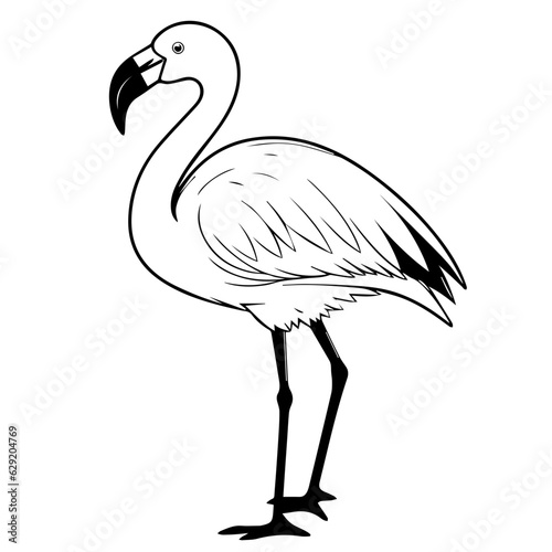 Flamingo chick flat vector illustration isolated on white background