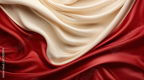 Close-up of red and white striped fabric.