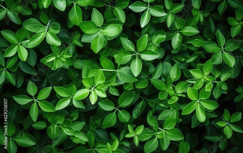 Close-up of a bunch of green leaves on a bush.