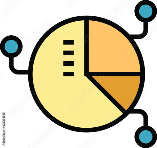 Strategy pie chart icon outline vector. Circle diagram. Graphic business color flat
