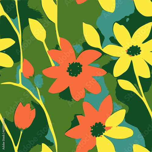 Seamless watercolor floral pattern 