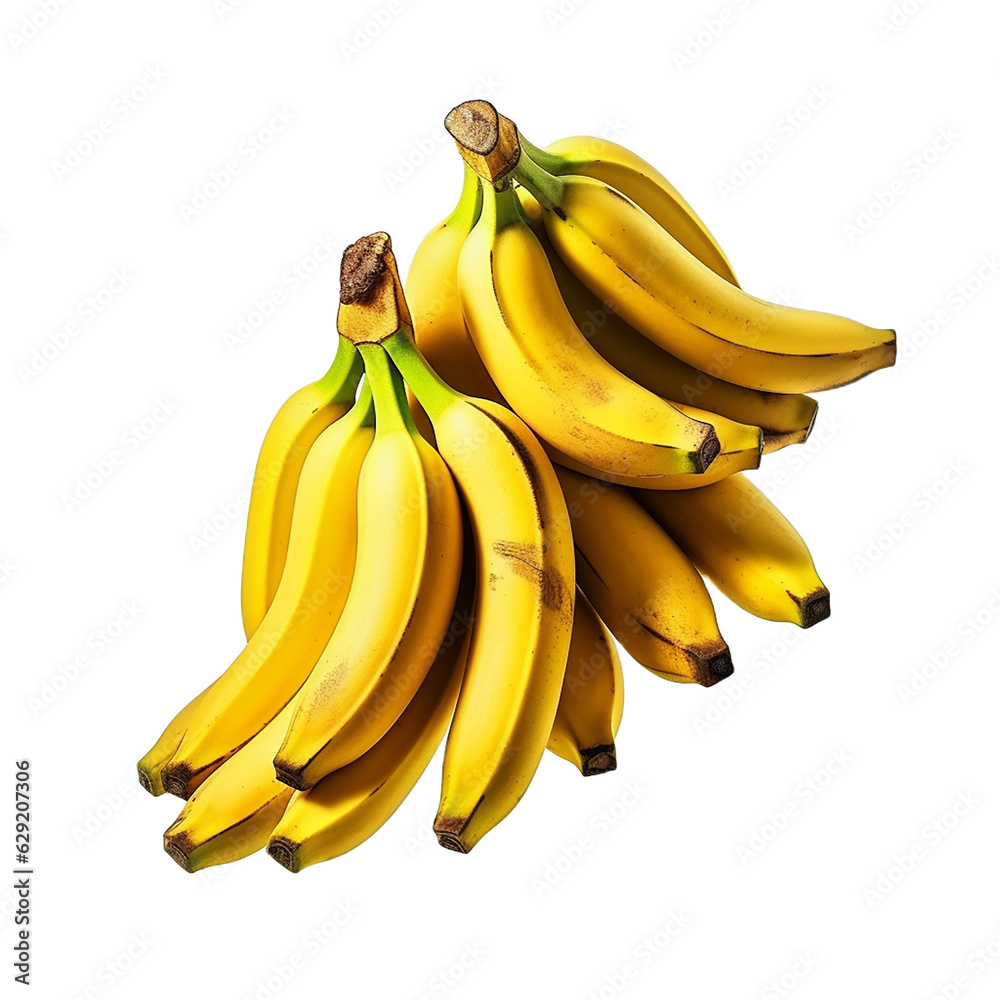 Bananas on transparent background, generative ai

