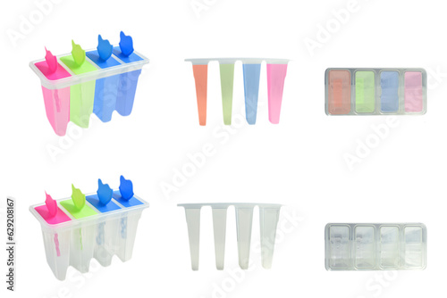 Ice Lolly Moulds on a white background,with clipping path