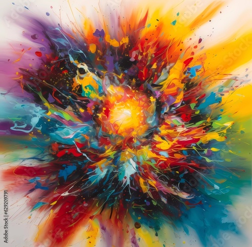 An abstract depiction of joy characterized by vibrant colors