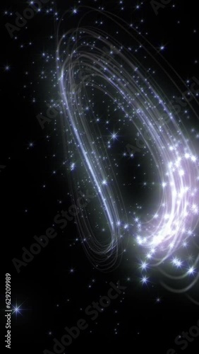 Wallpaper Mural Silver light trails and stars with loop section from 11 seconds to 22 seconds. Celebrations, Christmas. Vertical video. Torontodigital.ca