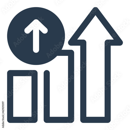 growing statistic arrow icon