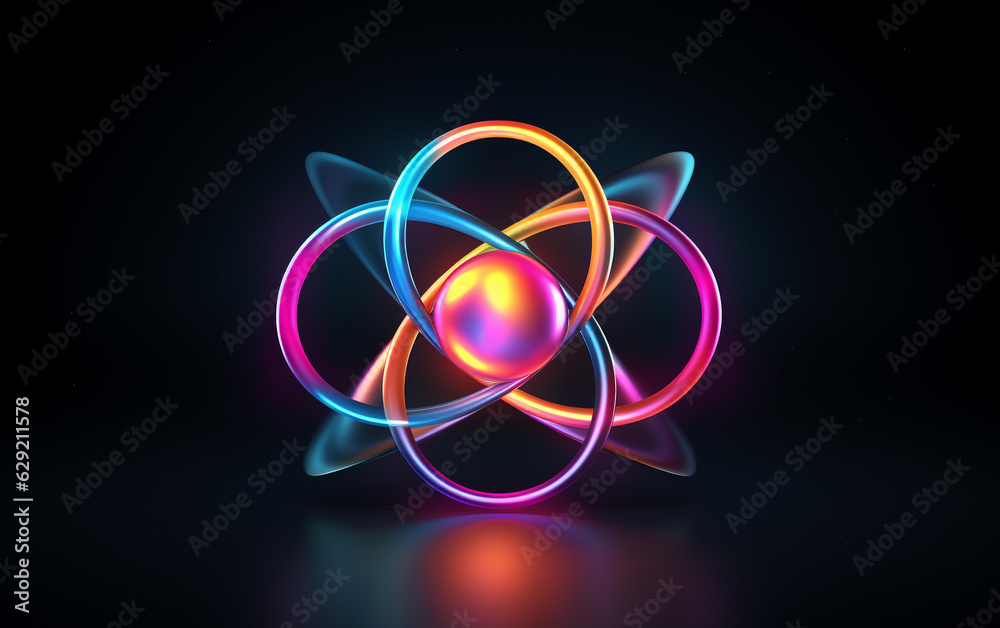 Galactic Fusion: 3D Atomic Atom Logo Design Galactic Fusion: 3D Atomic Atom Logo Design