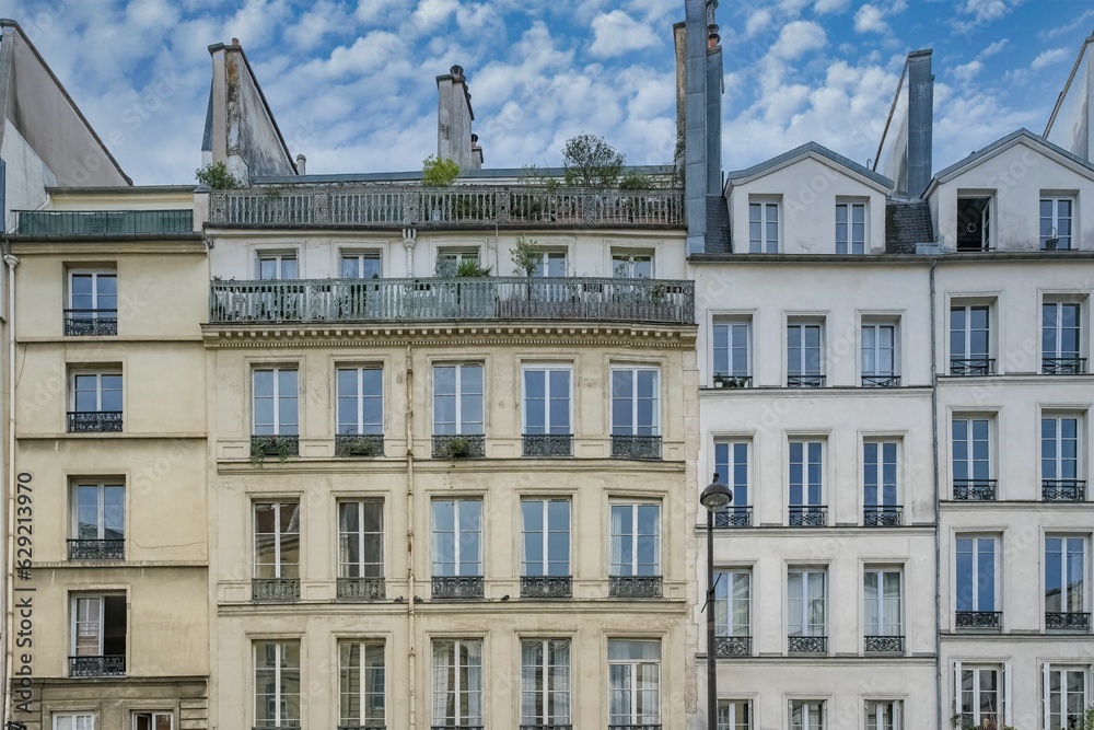 Paris, beautiful buildings - obrazy, fototapety, plakaty 
