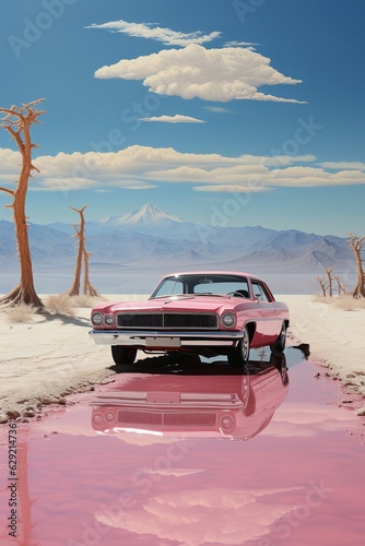 Pink Car Background