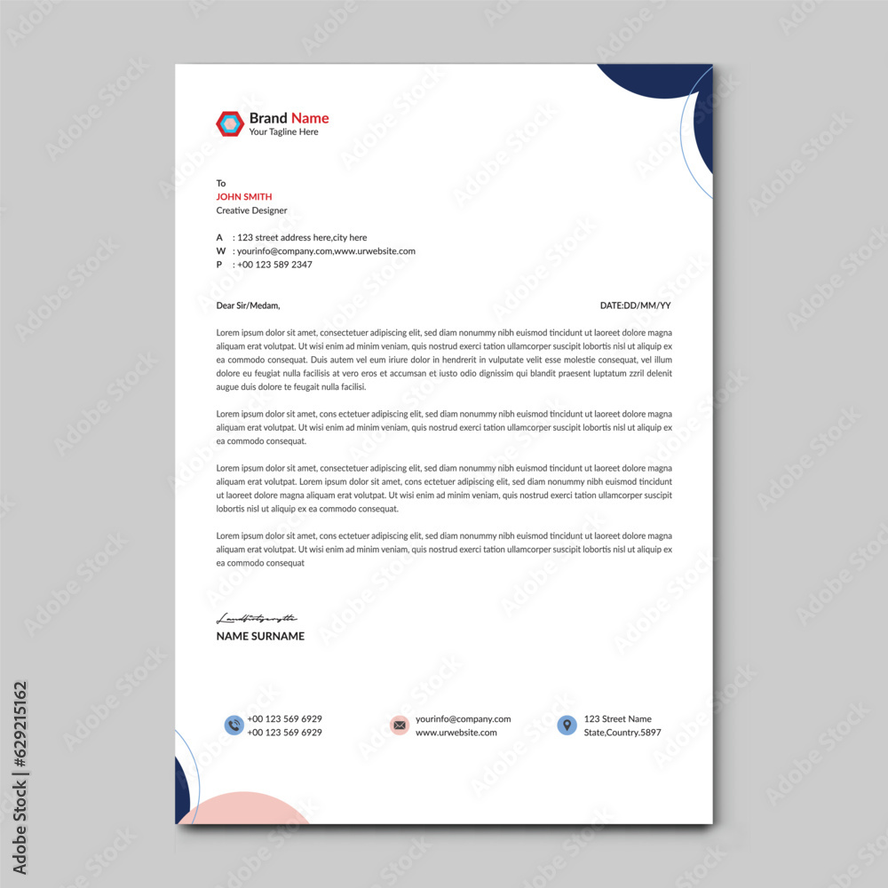 letterhead, print ready, business letterhead, creative letterhead ...