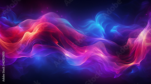 abstract fantasy colorful waves background  generative ai