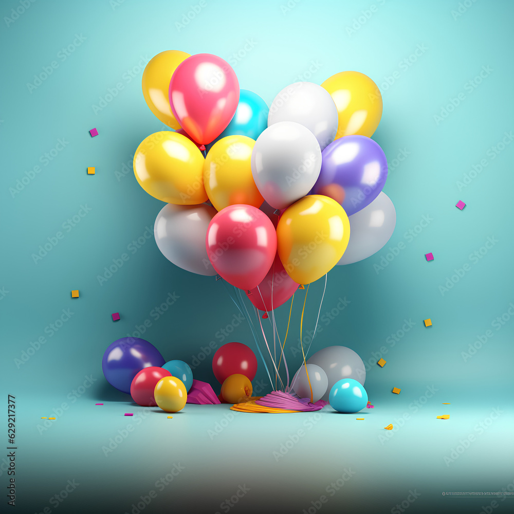 Gold balloons and luxury gifts bunch on a black wall background generative AI Gold balloons and luxury gifts bunch on a black wall background generative AI