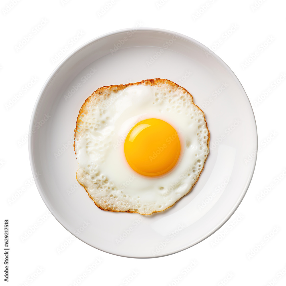 fried egg on a plate, created with Generative AI fried egg on a plate, created with Generative AI