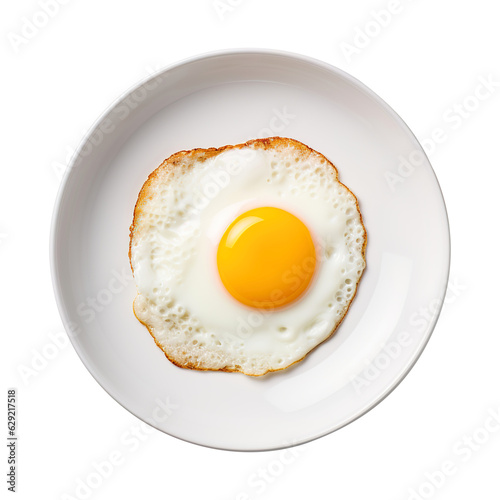 fried egg on a plate, created with Generative AI