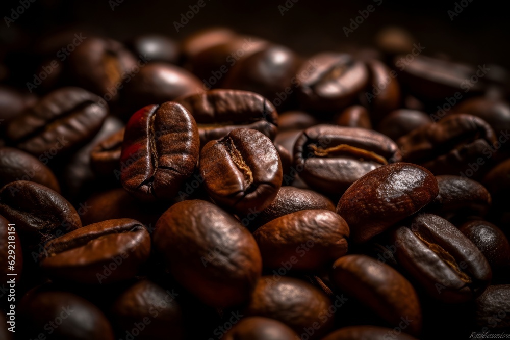 Roasted coffee beans, can be used as a background or texture Roasted coffee beans, can be used as a background or texture